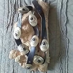 Vintage Silver/Onyx Bear Claw Belt